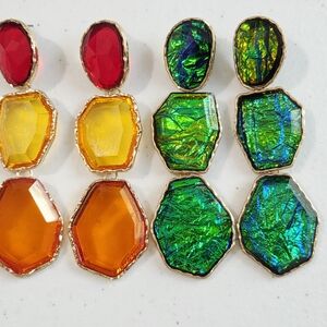 NWOT 2 Pairs Fashion Corture Earrings, Big Chunky Style